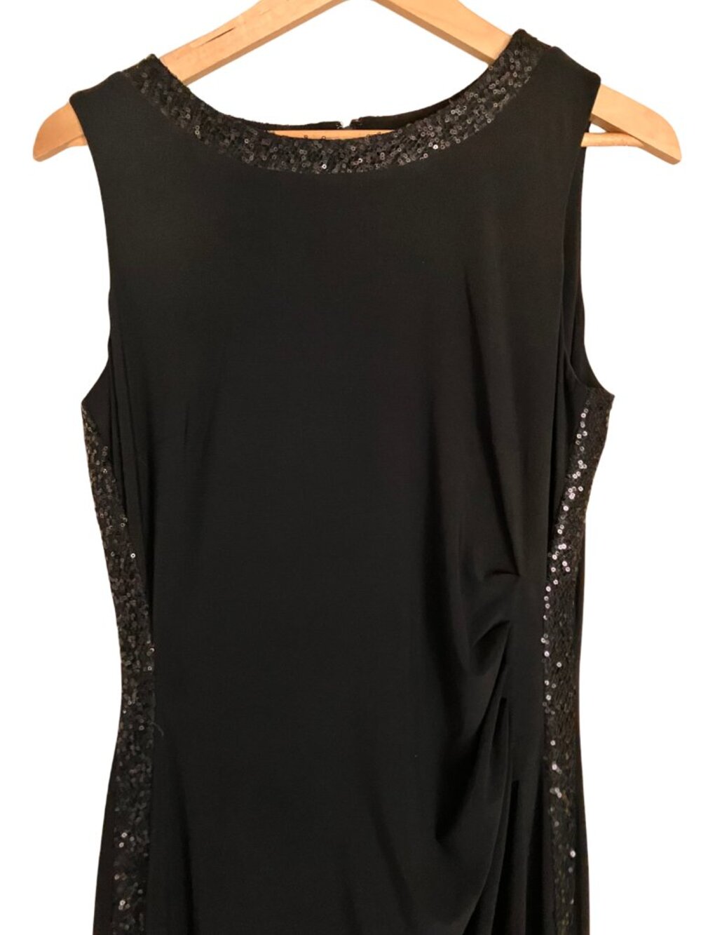 Chaps Flattering Evening Gown, Tasteful Sequin Details on Collar and Size SZ 1 - Picture 5 of 5